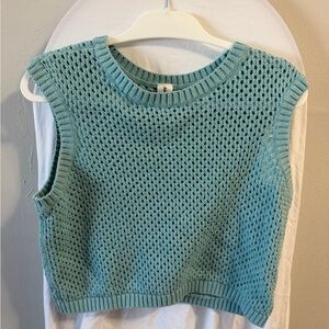 NWOT Abound Mint Green Cropped Knit Tank